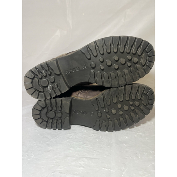 ECCO Elaine Leather Ankle Boots Brown Lug Sole Side Zip size 8.5 EU 39 - Picture 9 of 16